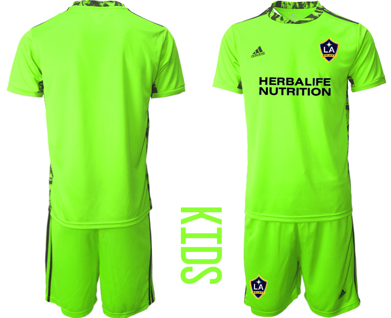 Youth 2020-2021 club Los Angeles Galaxy green goalkeeper blank Soccer Jerseys1